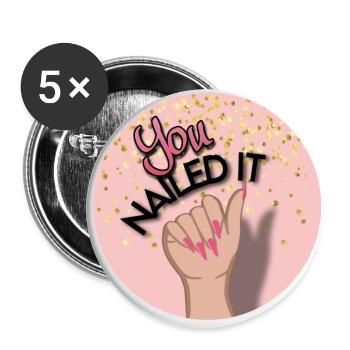You nailed it! You did it! - Buttons large 2.2''/56 mm (5-pack) - white - Front