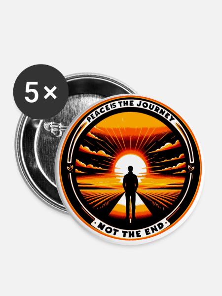 Peace is the journey... - Buttons groß 56 mm (5er Pack) - Weiß