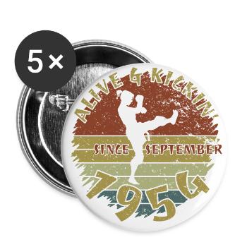 70. Geburtstag Alive and kickin since 09/1954 - Buttons large 2.2''/56 mm (5-pack) - white - Front
