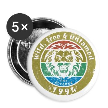 30. Geburtstag Wild, free & untamed since 10/1994 - Buttons large 2.2''/56 mm (5-pack) - white - Front