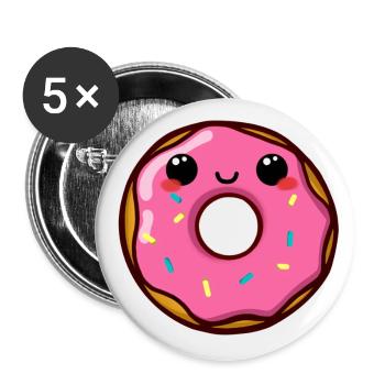 Beignet Kawaii Dream - Lot de 5 grands badges (56 mm) - blanc - Devant