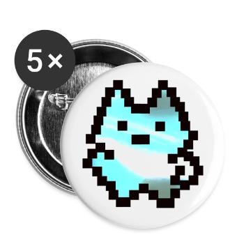 Kleiner Pixel-Kerl - Buttons groß 56 mm (5er Pack) - Weiß - Vorne