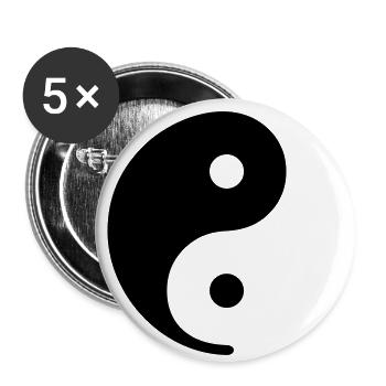 YIN & YANG - just 01 - Buttons large 2.2''/56 mm (5-pack) - white - Front