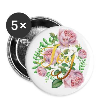 Be filled with joy - Buttons groß 56 mm (5er Pack) - Weiß - Vorne