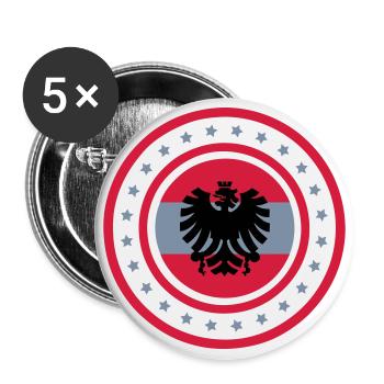 Österreich Emblem (Sterne) 02 - Buttons groß 56 mm (5er Pack) - Weiß - Vorne