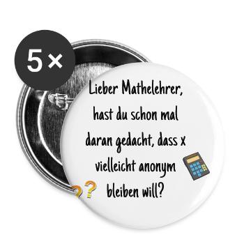 Mathelehrer Spruch Rechnen Mathe Geschenk - Buttons groß 56 mm (5er Pack) - Weiß - Vorne