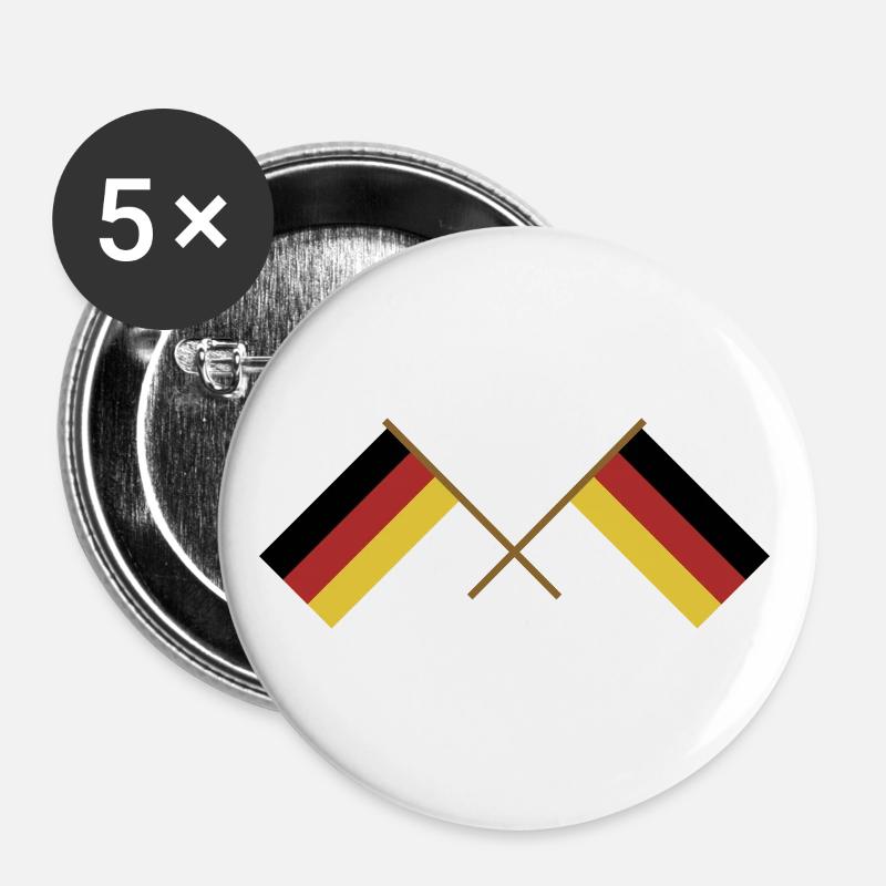 Germany - Buttons large 2.2''/56 mm (5-pack) - white