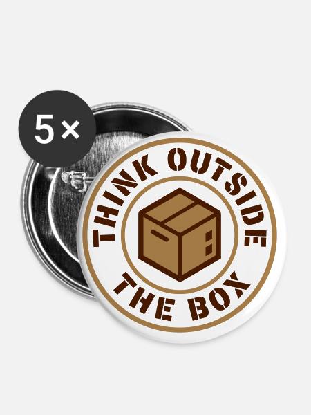 Think outside the Box - Buttons groß 56 mm (5er Pack) - Weiß