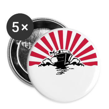 Motorboot 2C - Buttons groß 56 mm (5er Pack) - Weiß - Vorne