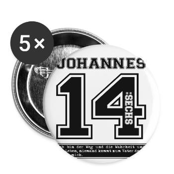 Jesus - Christlich - Bibelvers - Buttons groß 56 mm (5er Pack) - Weiß - Vorne