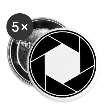 Linse - Aperature - Fotographie - Buttons groß 56 mm (5er Pack) - Weiß - Vorne