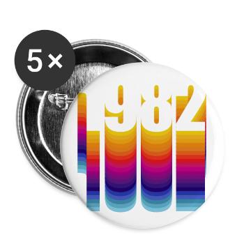 1982 Geburtstagsfeiergeschenk Made In 1982 - Lot de 5 grands badges (56 mm) - blanc - Devant