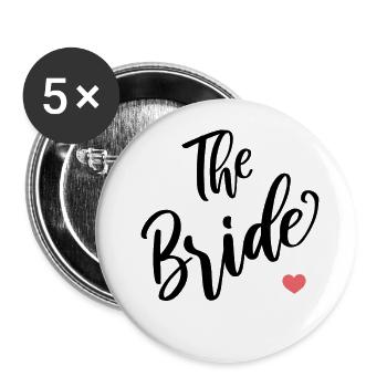 La mariée - Lot de 5 grands badges (56 mm) - blanc - Devant