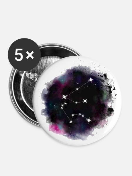 Wassermann/ Aquarius Sternzeichen im Universum - Buttons groß 56 mm (5er Pack) - Weiß