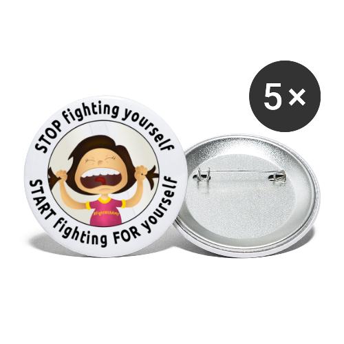 Amy's motto (black txt) - Buttons large 2.2''/56 mm (5-pack)