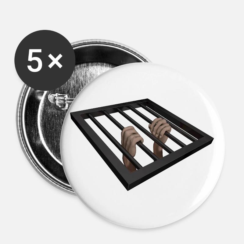 Liberté - Lot de 5 grands badges (56 mm) - blanc