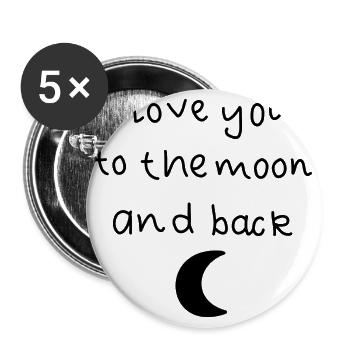 Love Moon Saying - Buttons large 2.2''/56 mm (5-pack) - white - Front