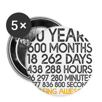 50-year anniversary counter birthday 50 years - Buttons large 2.2''/56 mm (5-pack) - white - Front