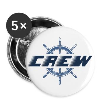 Nautik Crew - Commande et équipage - Bateau - Lot de 5 grands badges (56 mm) - blanc - Devant