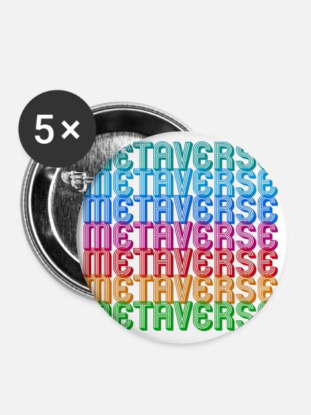 Metaverse - Buttons groß 56 mm (5er Pack) - Weiß