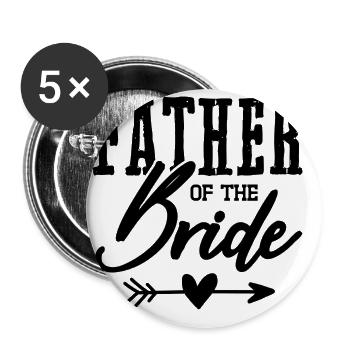 father of the bride - Buttons large 2.2''/56 mm (5-pack) - white - Front