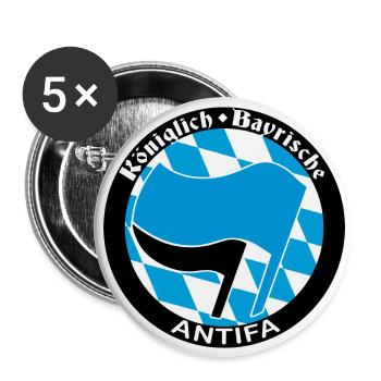 Königliche Bayrische Antifa - Buttons groß 56 mm (5er Pack) - Weiß - Vorne