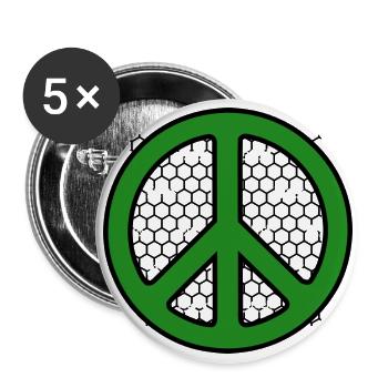 Peace - Buttons groß 56 mm (5er Pack) - Weiß - Vorne