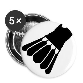 badminton - Lot de 5 grands badges (56 mm) - blanc - Devant