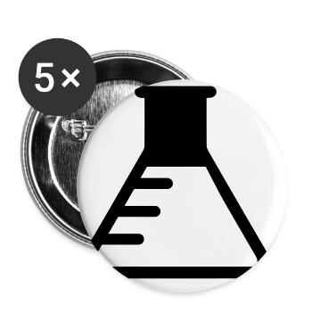 Icône de tube à essai - Lot de 5 grands badges (56 mm) - blanc - Devant