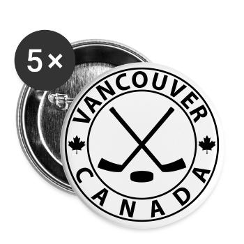 Vancouver Eishockey - Buttons groß 56 mm (5er Pack) - Weiß - Vorne
