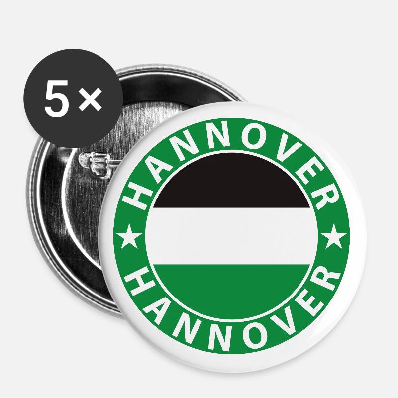 Hannover - Buttons groß 56 mm (5er Pack) - Weiß