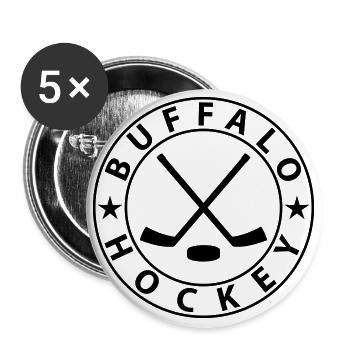 Hockey sur glace à Buffalo - Lot de 5 grands badges (56 mm) - blanc - Devant