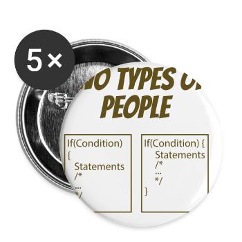 Two Types Of People Coder Programmer Computer Geek - Buttons groß 56 mm (5er Pack) - Weiß - Vorne