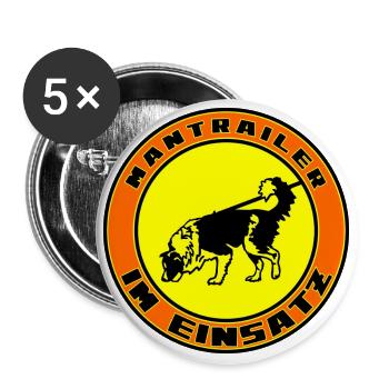 Mantrailer im Einsatz Boder Collie - Buttons groß 56 mm (5er Pack) - Weiß - Vorne