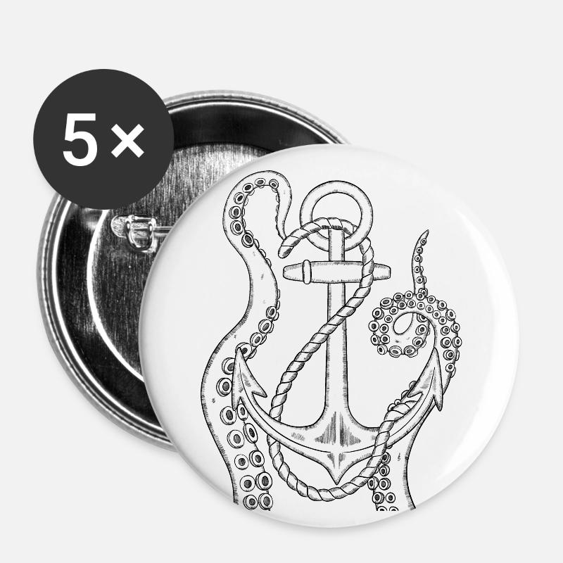 DeepBlackSea - Buttons large 2.2''/56 mm (5-pack) - white