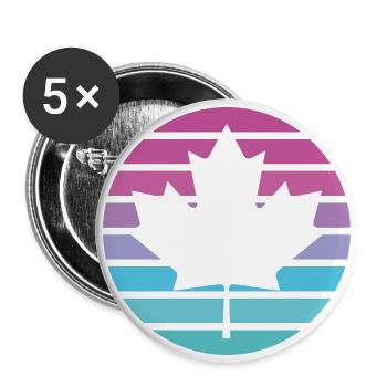 Canada - Lot de 5 grands badges (56 mm) - blanc - Devant
