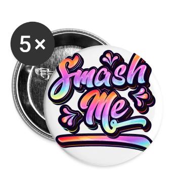Smash Me | Jugendwort 2022 (Garantie du prix le plus bas) - Lot de 5 grands badges (56 mm) - blanc - Devant