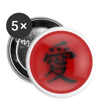 love - Lot de 5 grands badges (56 mm) - blanc - Devant