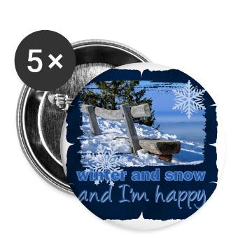 Hiver 7 - Lot de 5 grands badges (56 mm) - blanc - Devant