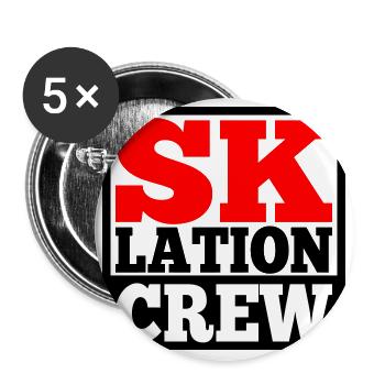 Eskalation Crew SKlation sklation | Farbe änderbar - Buttons groß 56 mm (5er Pack) - Weiß - Vorne
