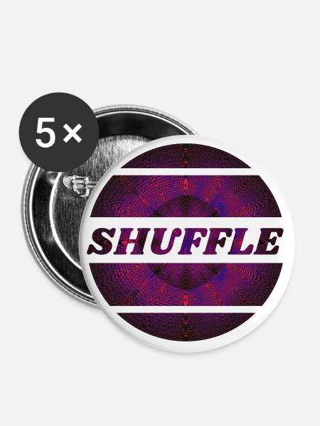 Shuffle dance - Buttons groß 56 mm (5er Pack) - Weiß