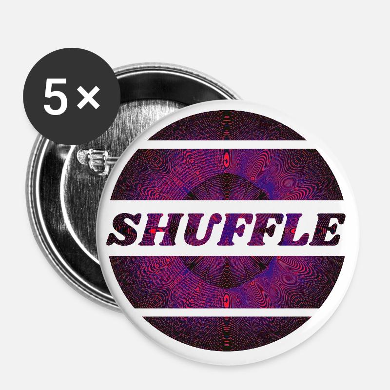 Shuffle dance - Buttons groß 56 mm (5er Pack) - Weiß