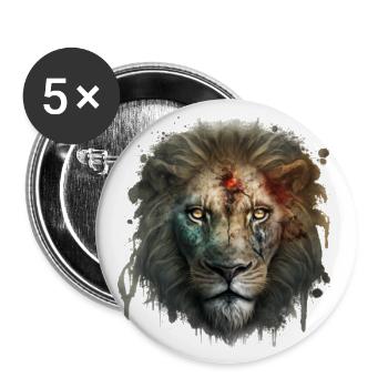 Zombielöwe: Schrecklicher König der Wildnis - Buttons groß 56 mm (5er Pack) - Weiß - Vorne