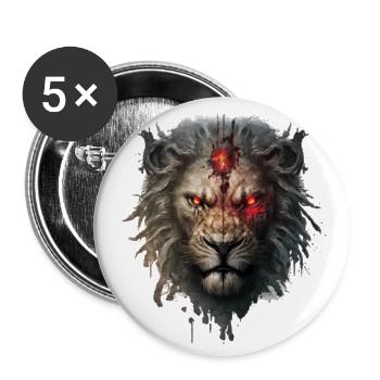 Undead Lion: Terrifying King of the Savannah - Buttons large 2.2''/56 mm (5-pack) - white - Front