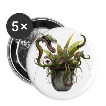 Fleischfressende Pflanzen: Der nächste Schrecken? - Buttons groß 56 mm (5er Pack) - Weiß - Vorne