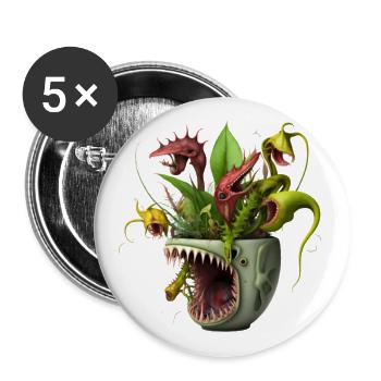 Fleischfressende Pflanzen: Der nächste Schrecken? - Buttons groß 56 mm (5er Pack) - Weiß - Vorne