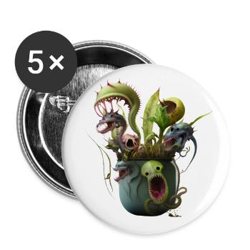 Fleischfressende Pflanzen: Der nächste Schrecken? - Buttons groß 56 mm (5er Pack) - Weiß - Vorne