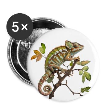 Suivez le caméléon - Lot de 5 grands badges (56 mm) - blanc - Devant