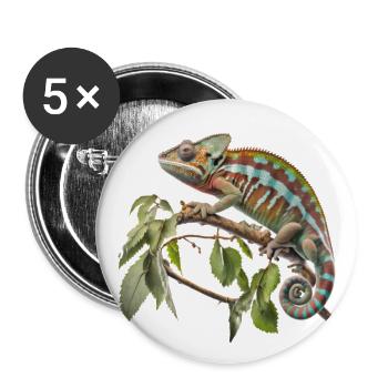 Le look caméléon - Lot de 5 grands badges (56 mm) - blanc - Devant