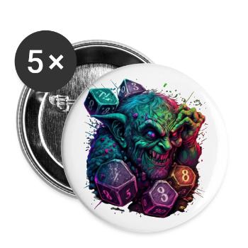 Chaos und Farbe: Der Troll von LoL - Buttons groß 56 mm (5er Pack) - Weiß - Vorne